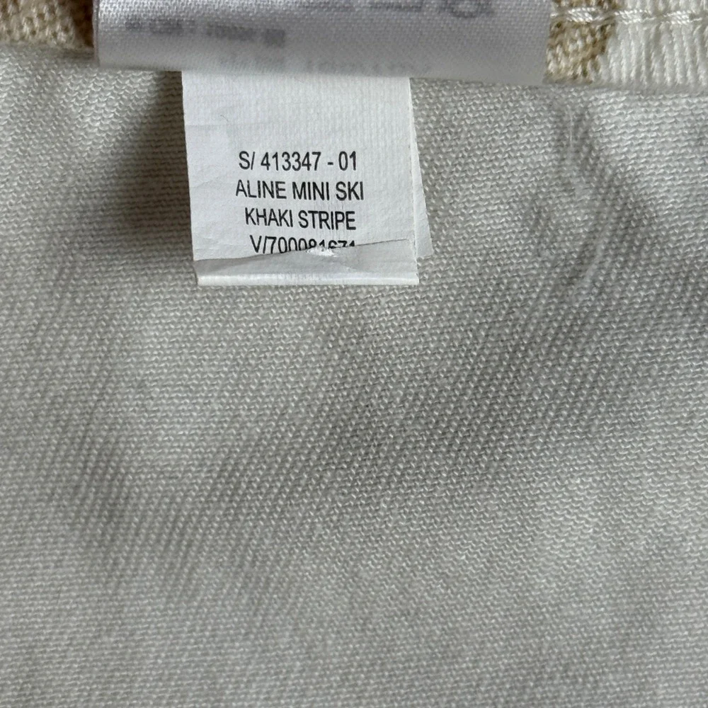 Women Old Navy A-Line Mini Skirt | Size 12 | Khaki Stripe‎ Button Front Cotton
